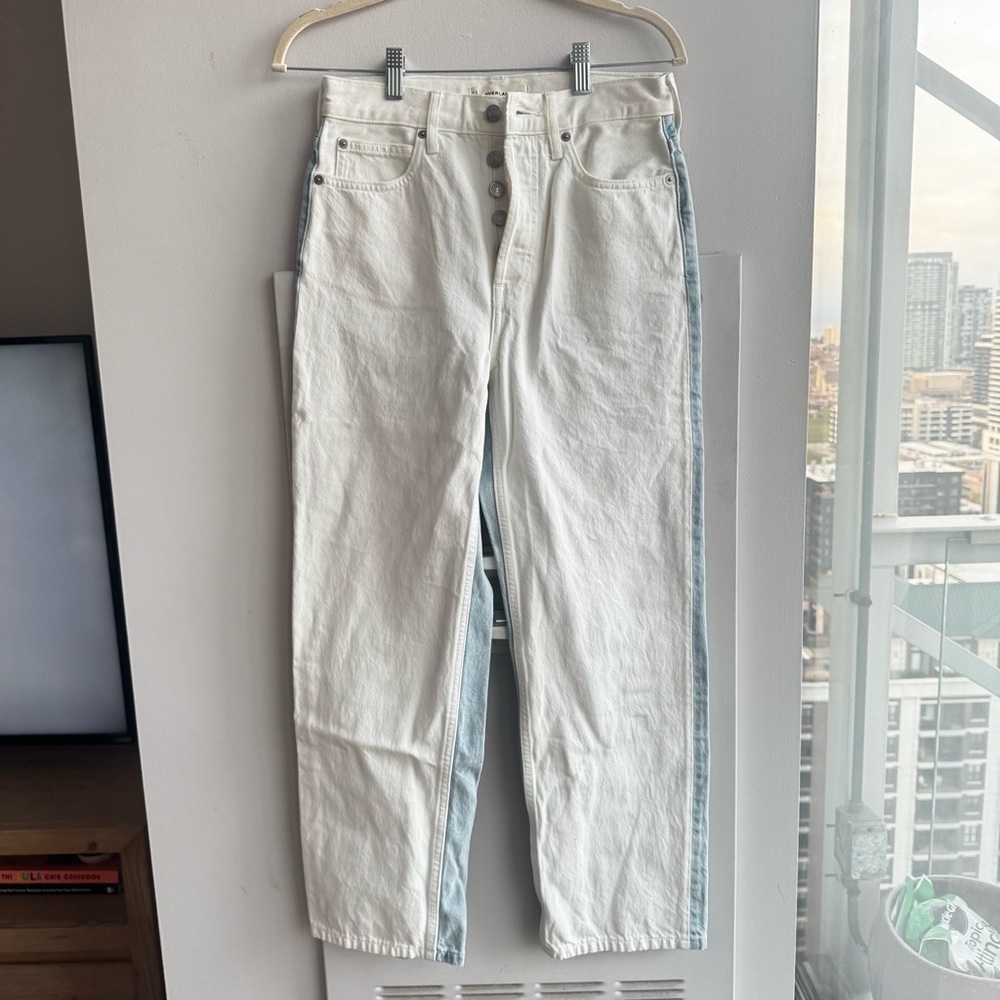 Everlane Two Tone Rigid Way-High Cotton Jeans - Picture 3 of 7